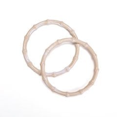 BAMBOO LOOKING BAG HANDLE 15 CM 2 PCS BEIGE