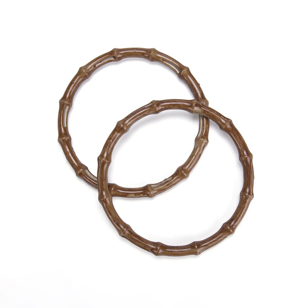BAMBOO LOOKING BAG HANDLE 15 CM 2 PCS BROWN
