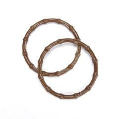 BAMBOO LOOKING BAG HANDLE 15 CM 2 PCS BROWN