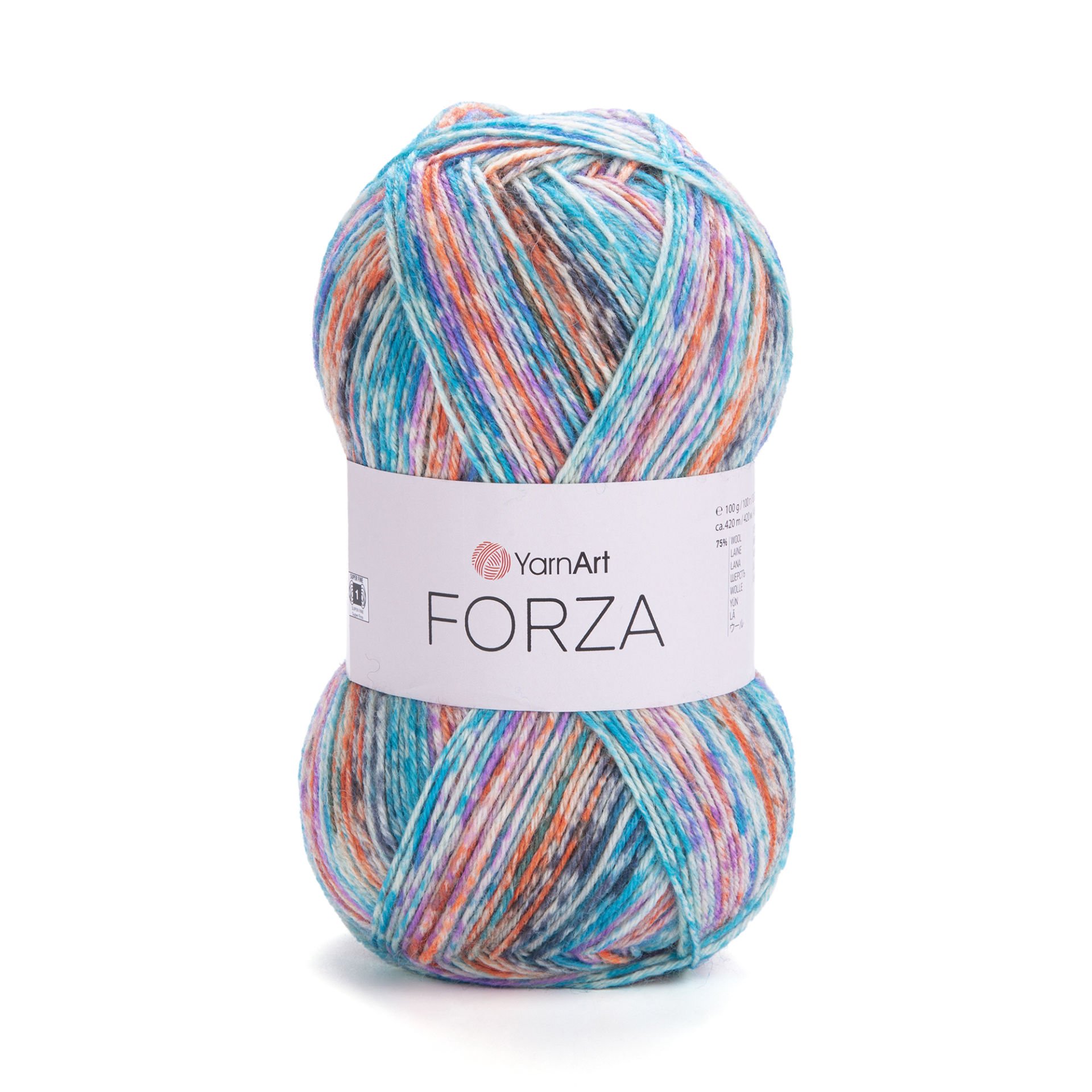 YARNART FORZA - MULTICOLOR KNITTING YARN VARIEGATED - 2610