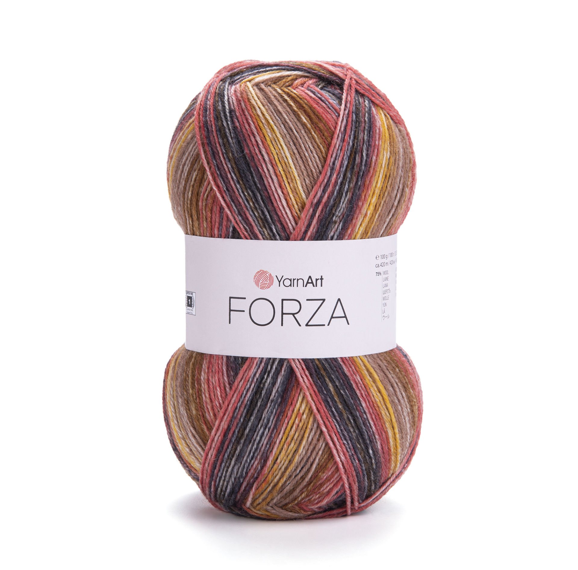 YARNART FORZA - MULTICOLOR KNITTING YARN VARIEGATED - 2611