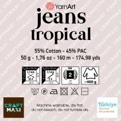 YARNART JEANS TROPICAL - MULTICOLOR KNITTING YARN VARIEGATED - 610