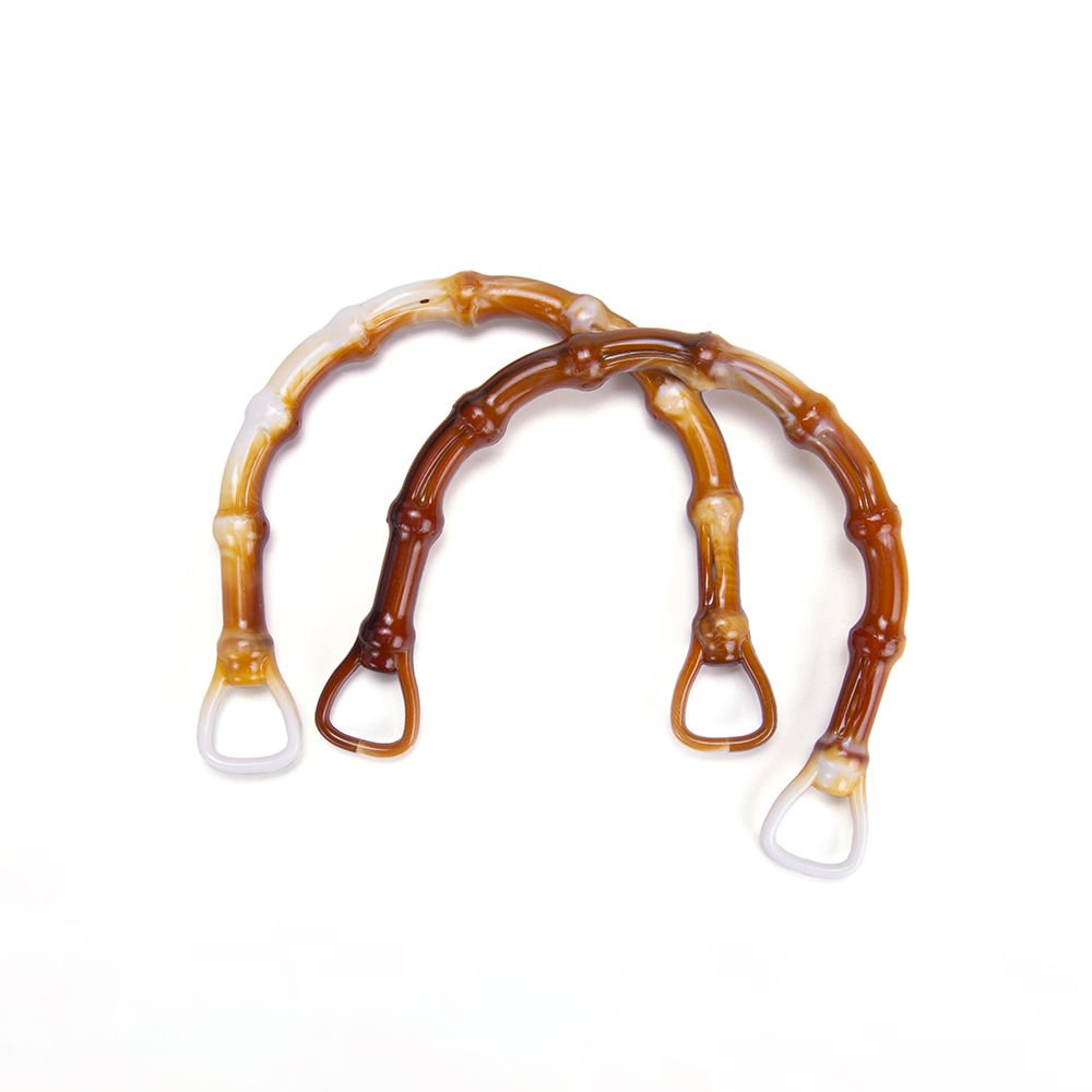 BAMBOO LOOKING U MODEL BAG HANDLE 2 PCS AMBER
