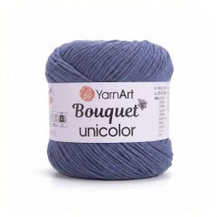 YARNART BOUQUET UNICOLOR -  KNITTING YARN BLUE-GREY - 3204