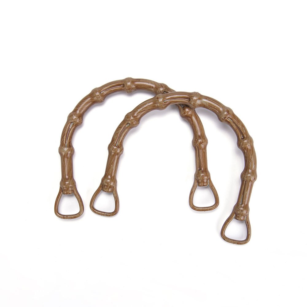 BAMBOO LOOKING U MODEL BAG HANDLE 2 PCS BROWN