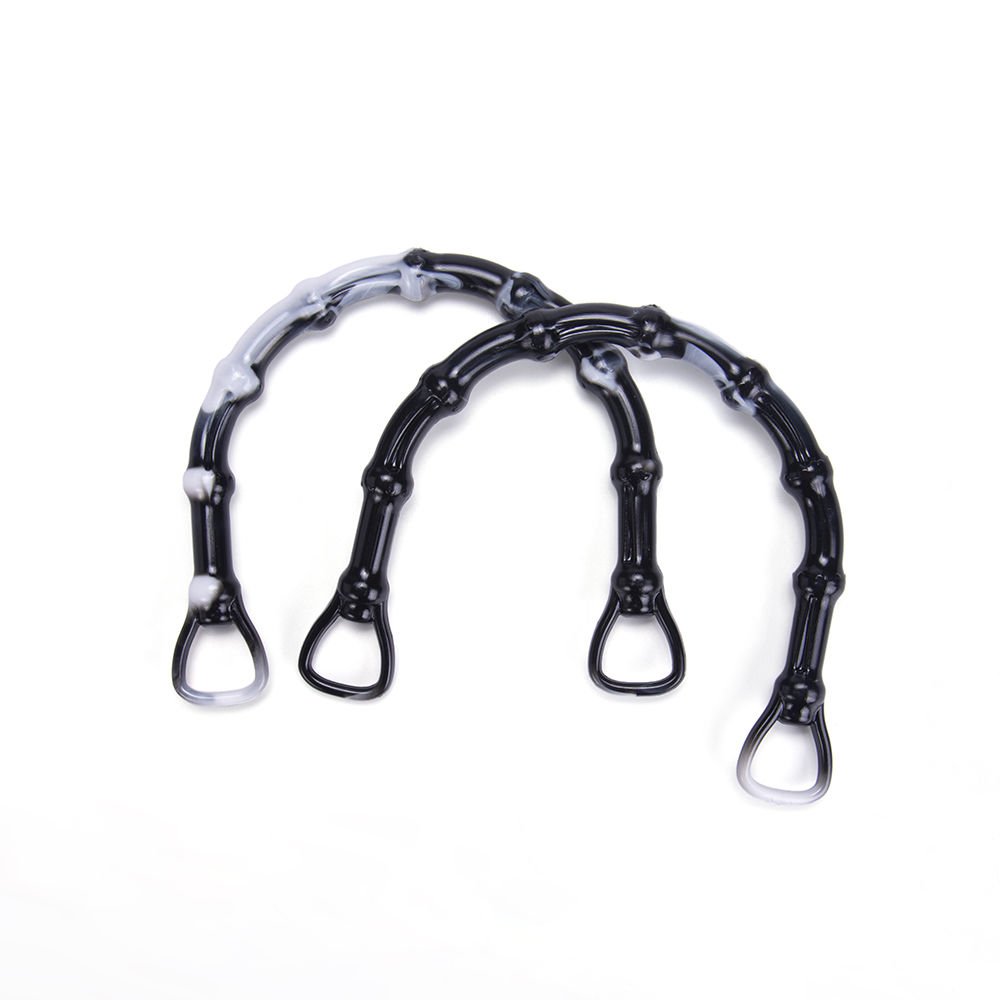 BAMBOO LOOKING U MODEL BAG HANDLE 2 PCS BLACK
