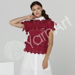 YARNART JEANS - KNITTING YARN CHERRY RED - 91