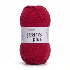 YARNART JEANS PLUS - KNITTING YARN RED - 90