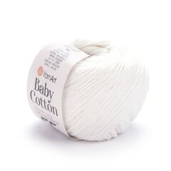 YARNART BABY COTTON - BABY YARN WHITE - 401