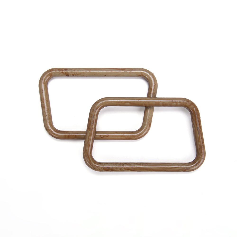 RECTANGULAR CYLINDER BAG HANDLE 2 PCS BROWN