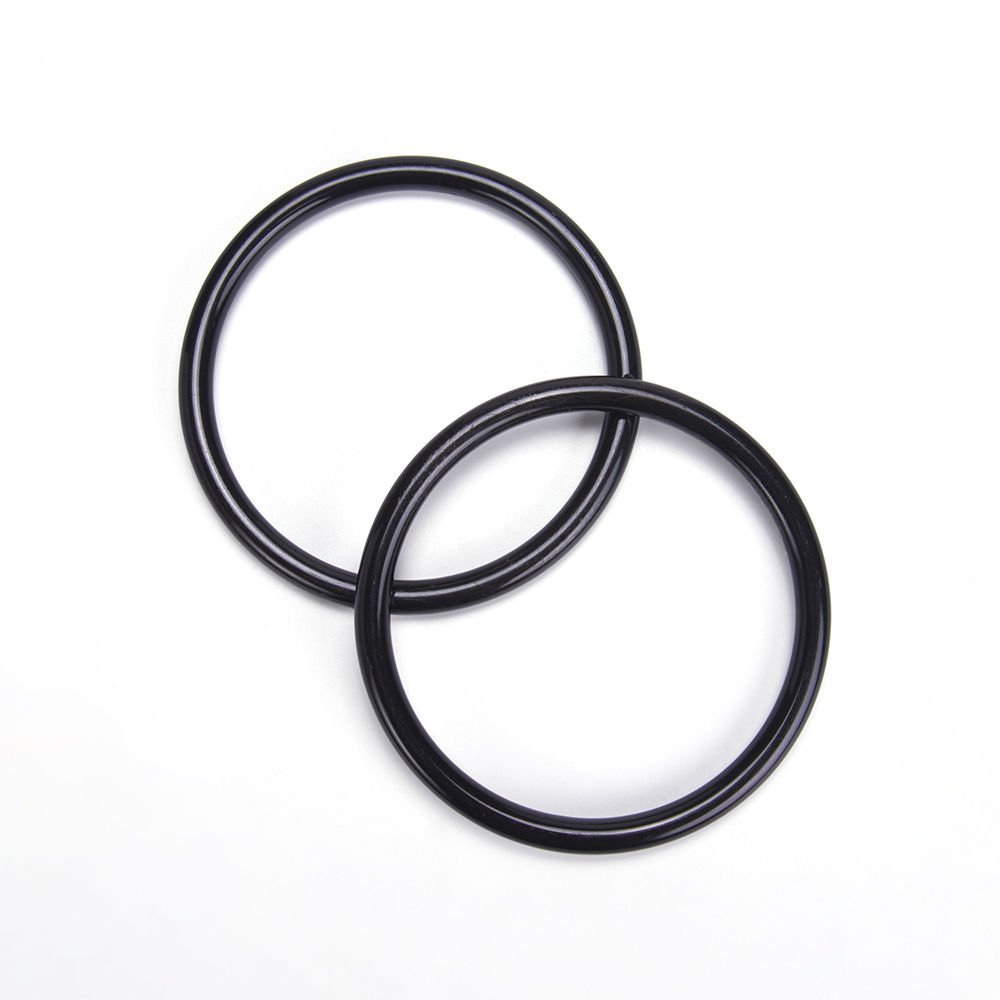 ACRYLIC ROUND CYLINDER BAG HANDLE 2 PCS BLACK