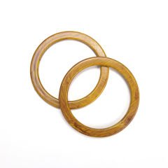 ACRYLIC ROUND BAG HANDLE 12.5 CM 2 PCS WOOD