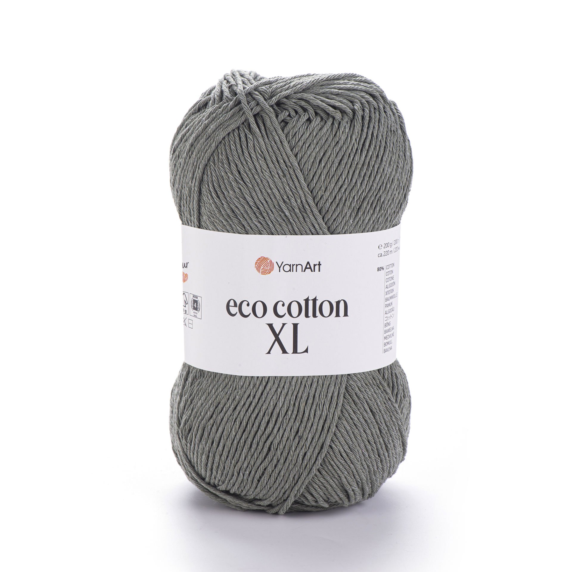 YARNART ECO COTTON XL - KNITTING YARN GREY - 782
