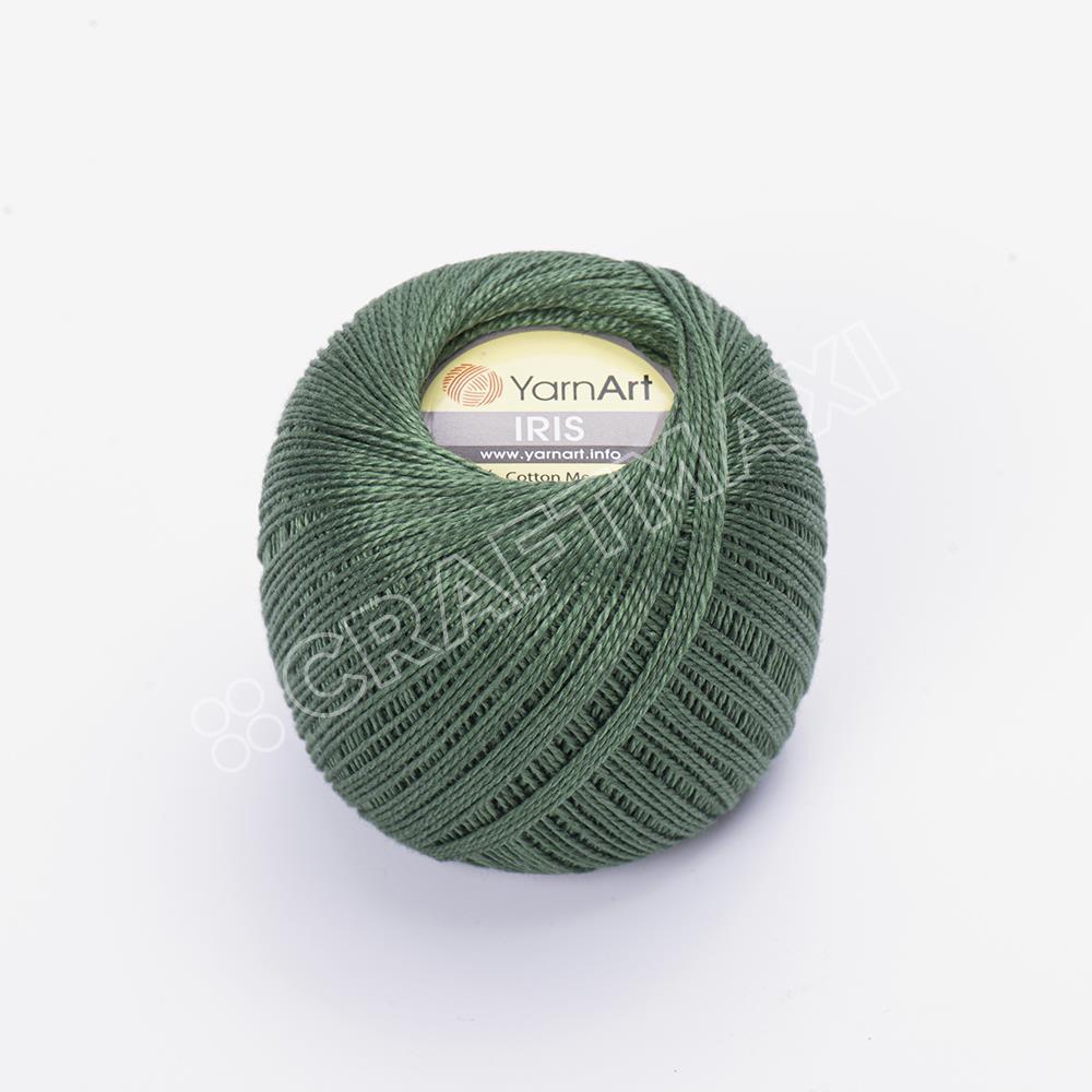 YARNART IRIS - MERCERIZED LACE YARN GREEN - 928