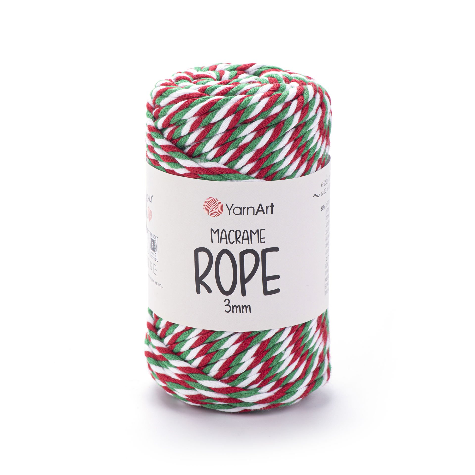 YARNART MACRAME ROPE 3 MM - MACRAME CORD VARIEGATED - 820