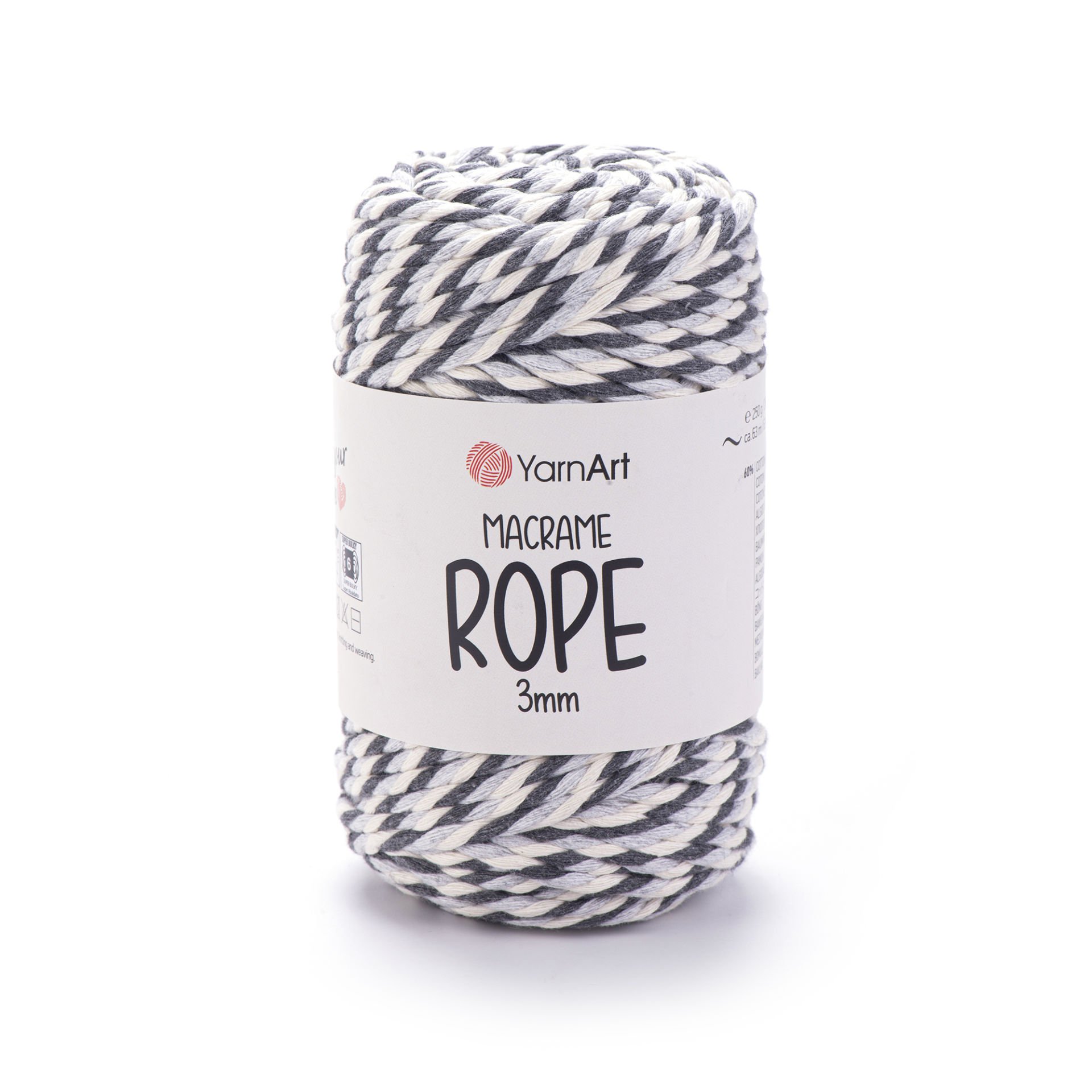 YARNART MACRAME ROPE 3 MM - MACRAME CORD VARIEGATED - 822