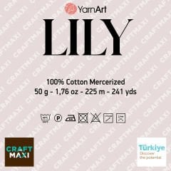YARNART LILY - MERCERIZED LACE YARN DARK RED - 5020