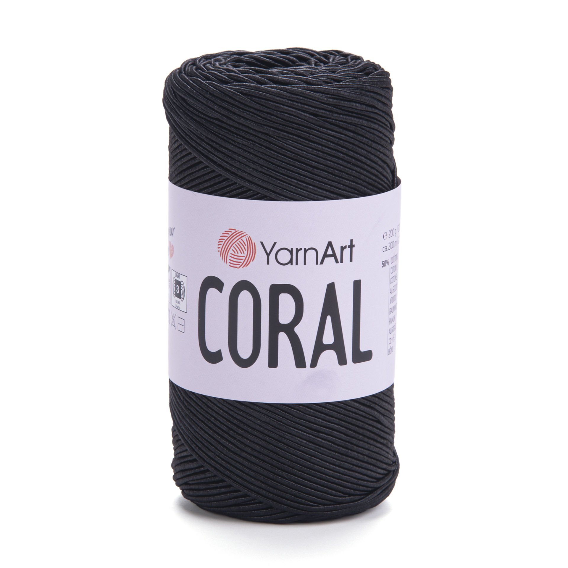 YARNART CORAL -  KNITTING YARN BLACK - 1902