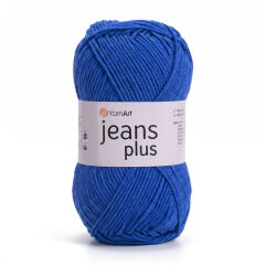 YARNART JEANS PLUS - KNITTING YARN DARK BLUE - 17