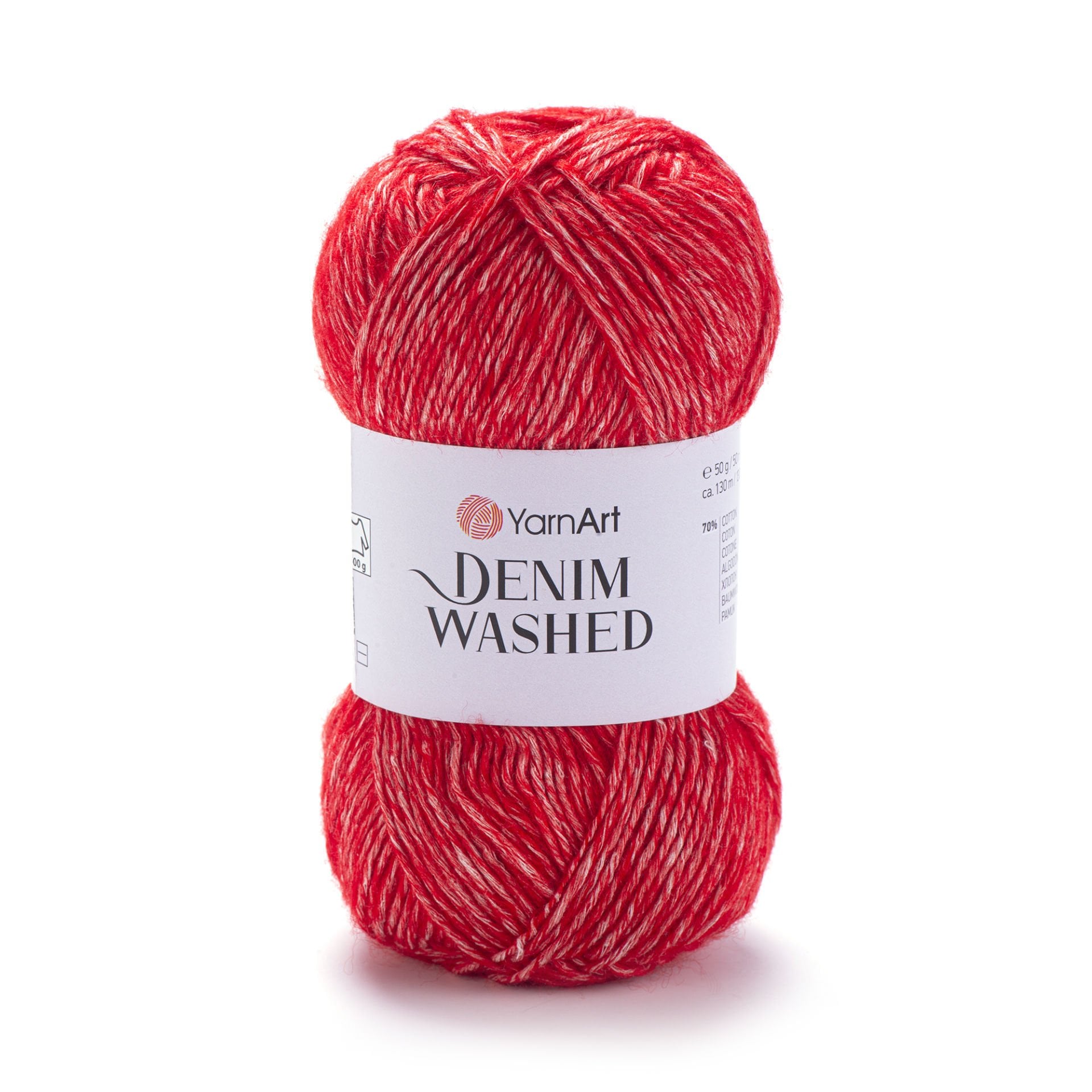 YARNART DENIM WASHED - MELANGE KNITTING YARN RED - 919