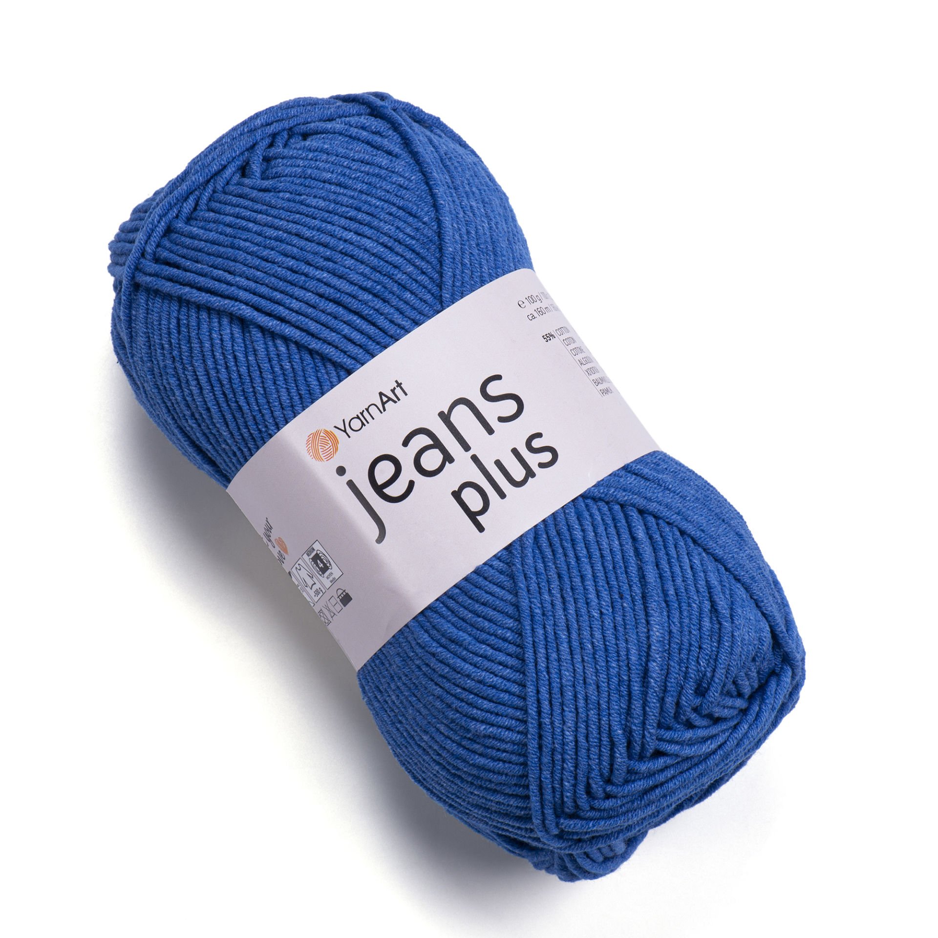 YARNART JEANS PLUS - KNITTING YARN DARK BLUE - 17