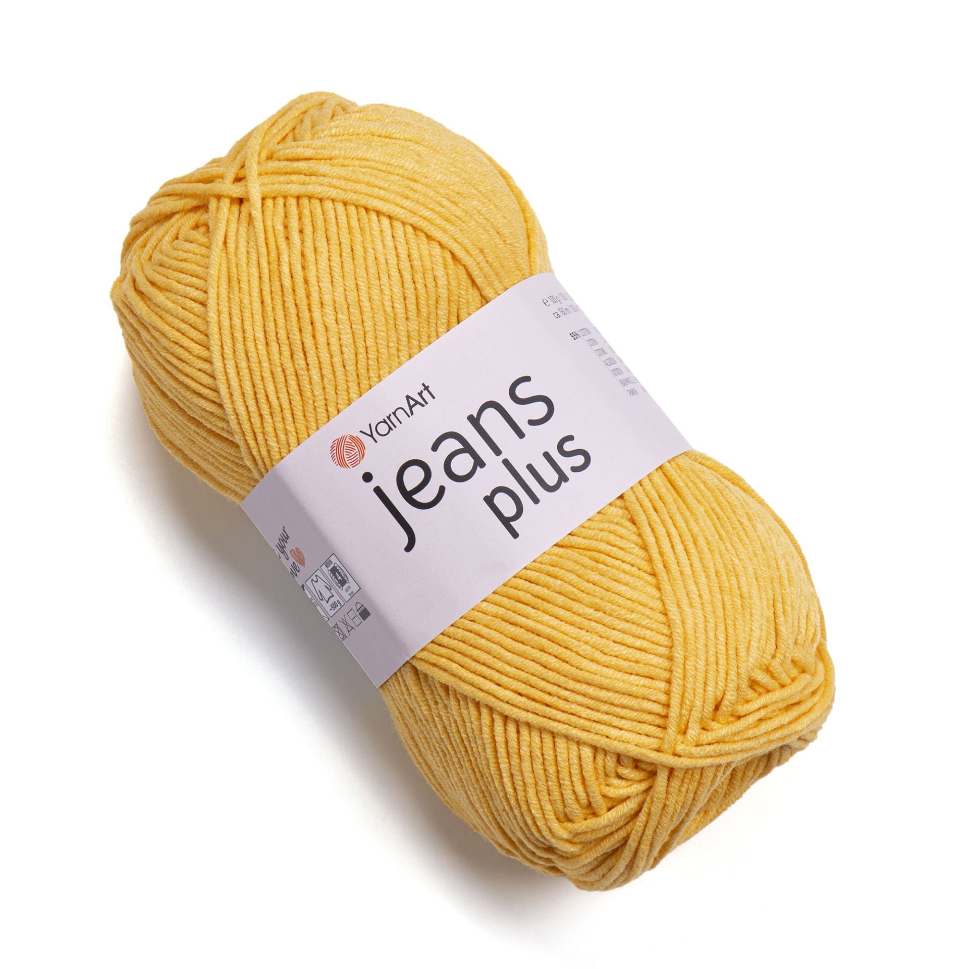 YARNART JEANS PLUS - KNITTING YARN DARK YELLOW - 35
