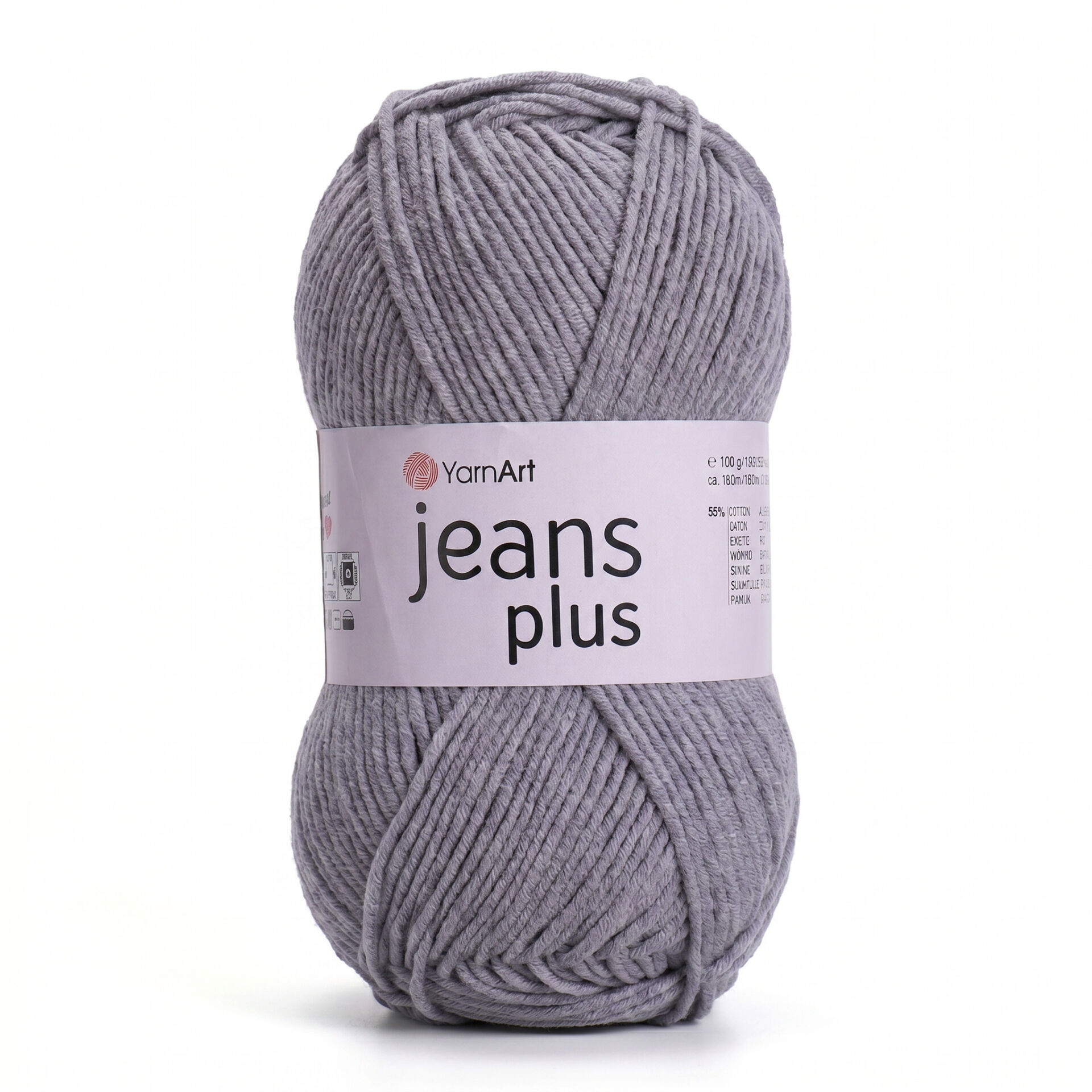 YARNART JEANS PLUS - KNITTING YARN GREY - 46