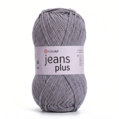 YARNART JEANS PLUS - KNITTING YARN GREY - 46