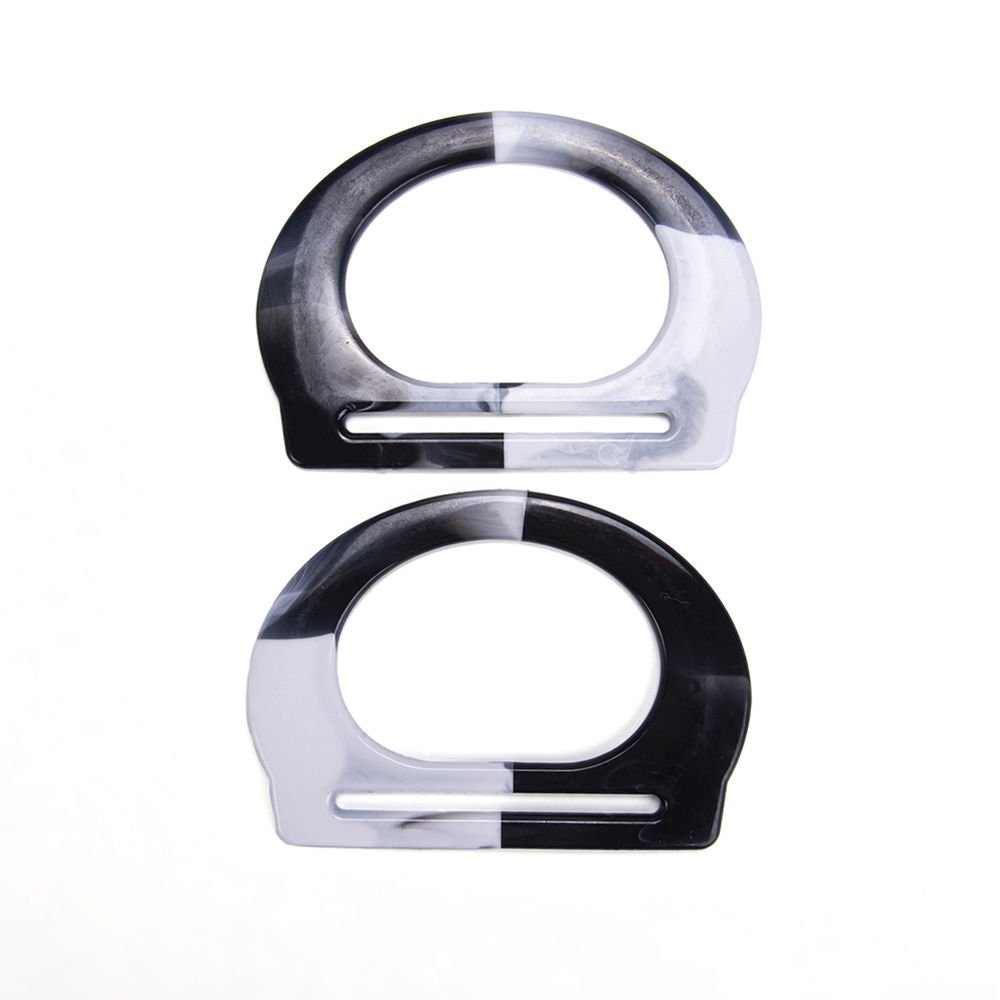 PERFORATED D MODEL BAG HANDLE 2 PCS BLACK