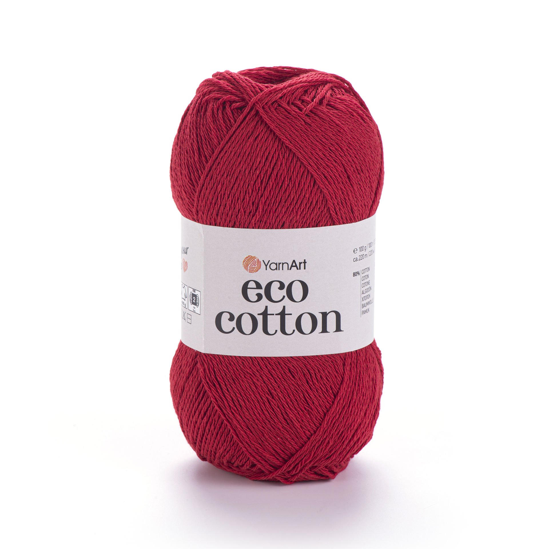 YARNART ECO COTTON - KNITTING YARN RED - 769