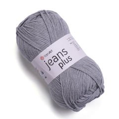 YARNART JEANS PLUS - KNITTING YARN GREY - 46