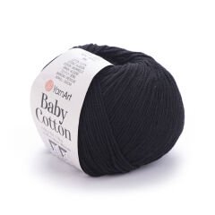 YARNART BABY COTTON - BABY YARN BLACK - 460