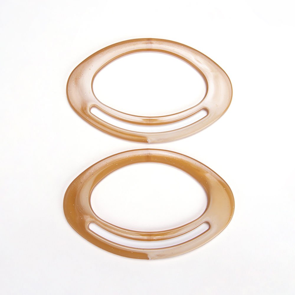 PERFORATED OVAL BAG HANDLE 2 PCS BEIGE