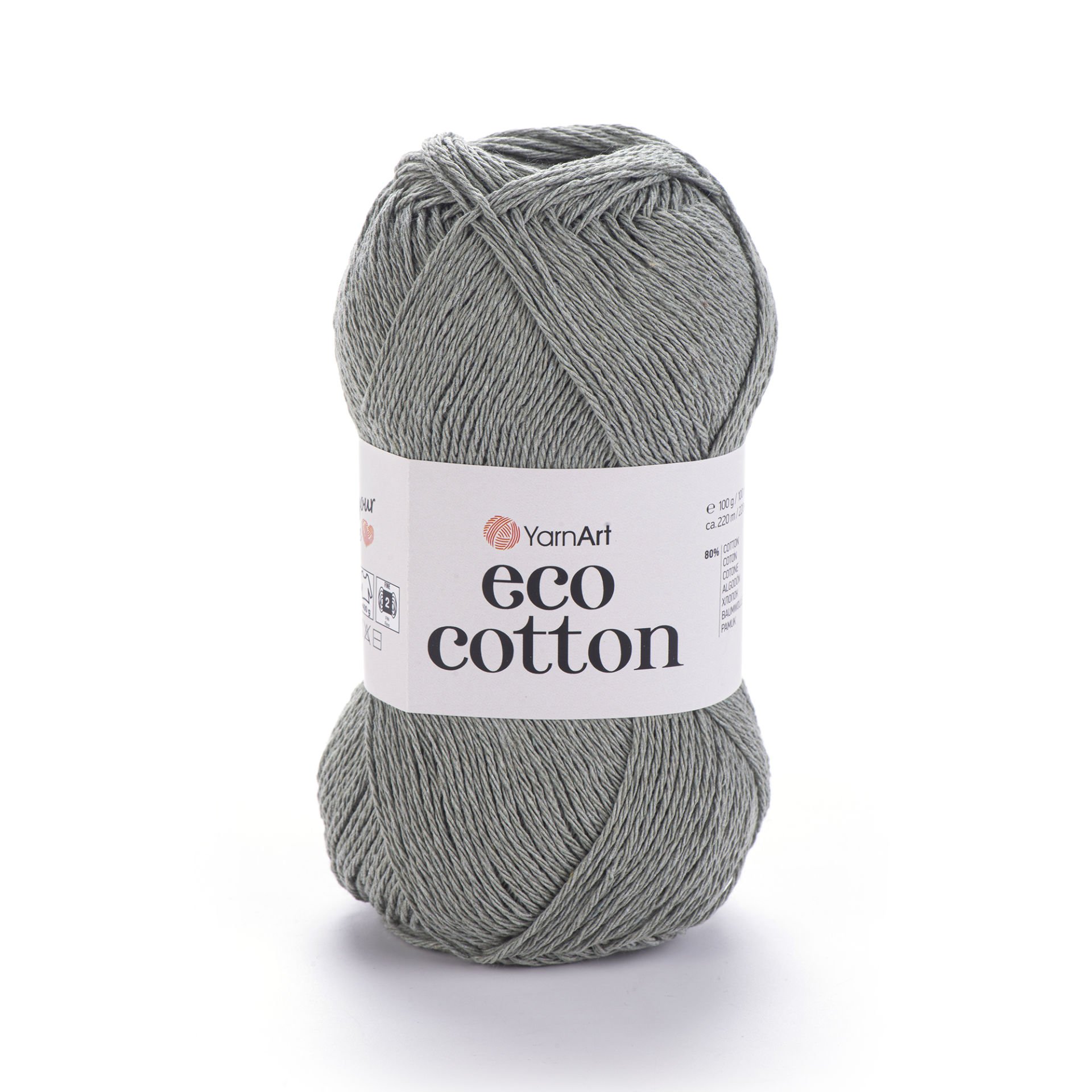 YARNART ECO COTTON - KNITTING YARN GREY - 782