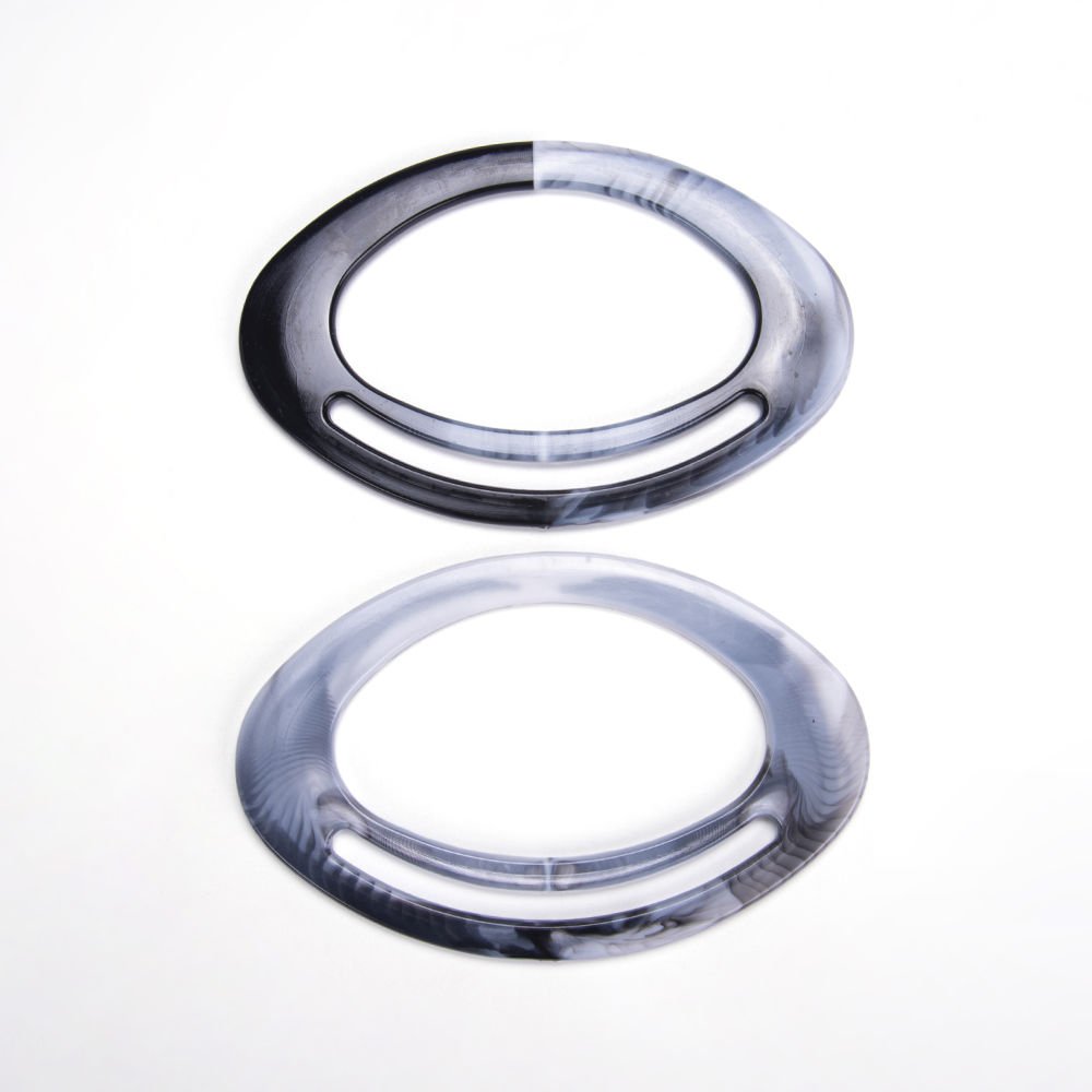 PERFORATED OVAL BAG HANDLE 2 PCS BLACK