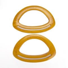 PERFORATED OVAL D MODEL BAG HANDLE 2 PCS WOOD