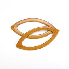 EYE SHAPED BAG HANDLE 2 PCS WOOD