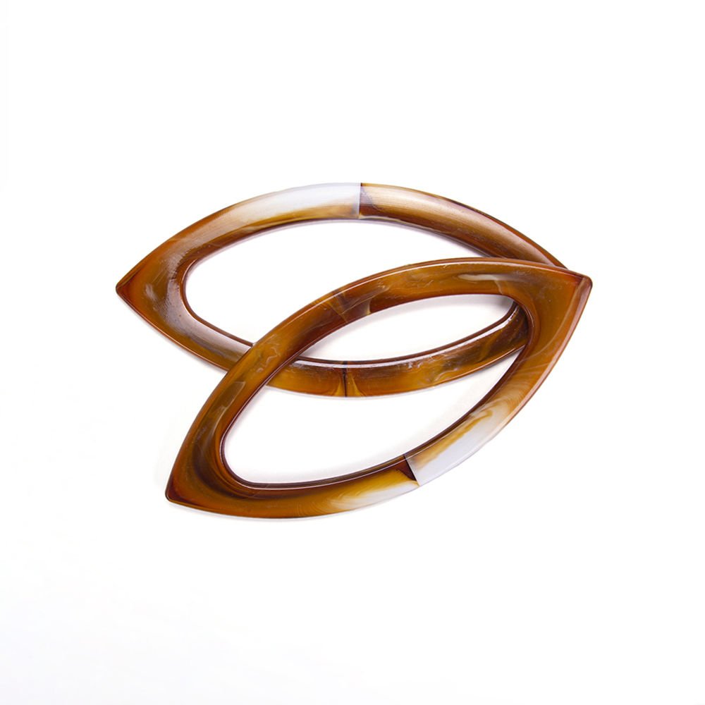 EYE SHAPED BAG HANDLE 2 PCS AMBER