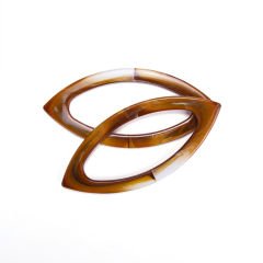EYE SHAPED BAG HANDLE 2 PCS AMBER