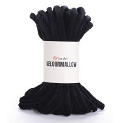 YARNART VELOURMALLOW - KNITTING YARN BLACK - 7109