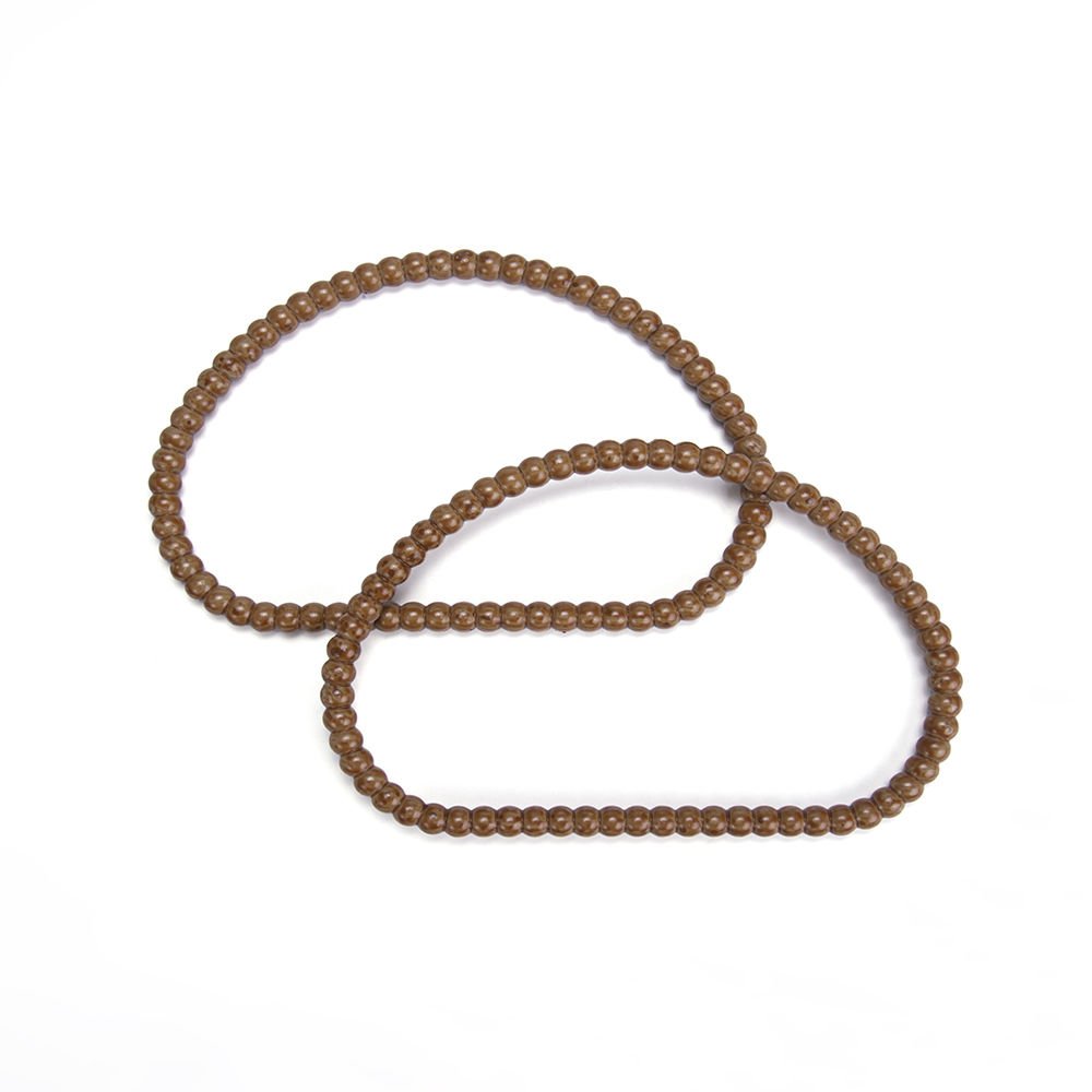 D MODEL BEADED BAG HANDLE 2 PCS BROWN