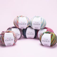 YARNART CLOUD - MULTICOLOR KNITTING YARN VARIEGATED - 5305