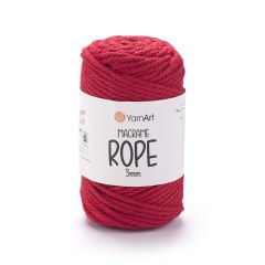 YARNART MACRAME ROPE 3 MM - MACRAME CORD RED - 773