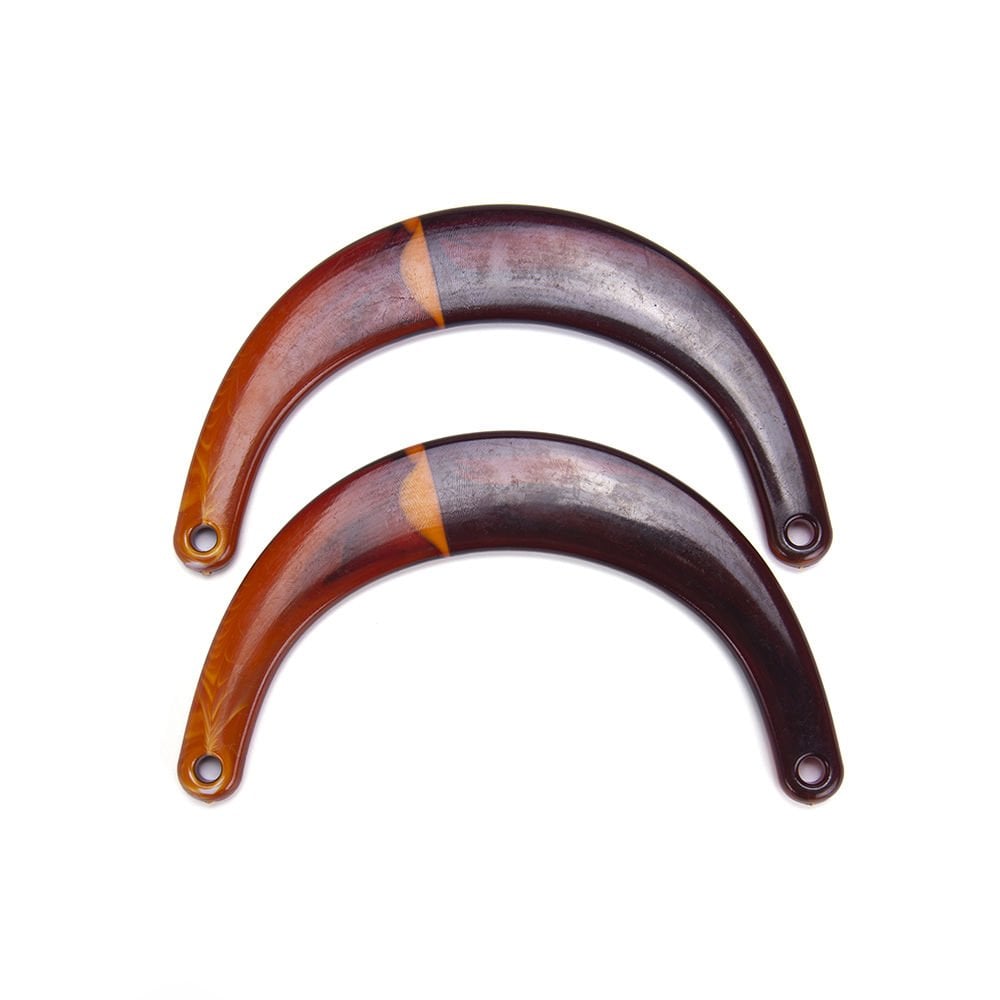 ACRYLIC C MODEL BAG HANDLE 2 PCS AMBER