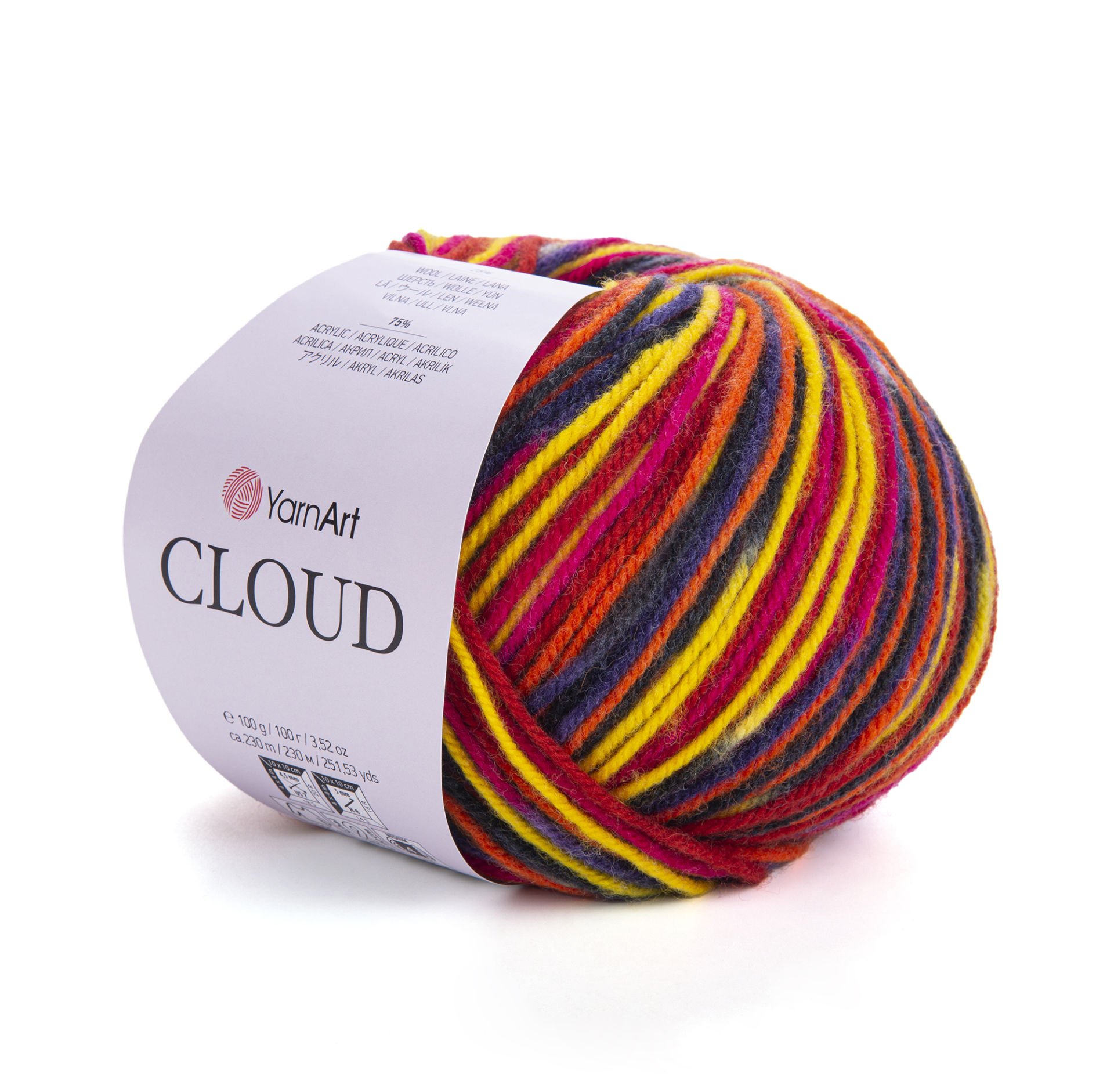 YARNART CLOUD - MULTICOLOR KNITTING YARN VARIEGATED - 5306