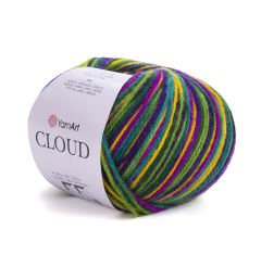 YARNART CLOUD - MULTICOLOR KNITTING YARN VARIEGATED - 5309