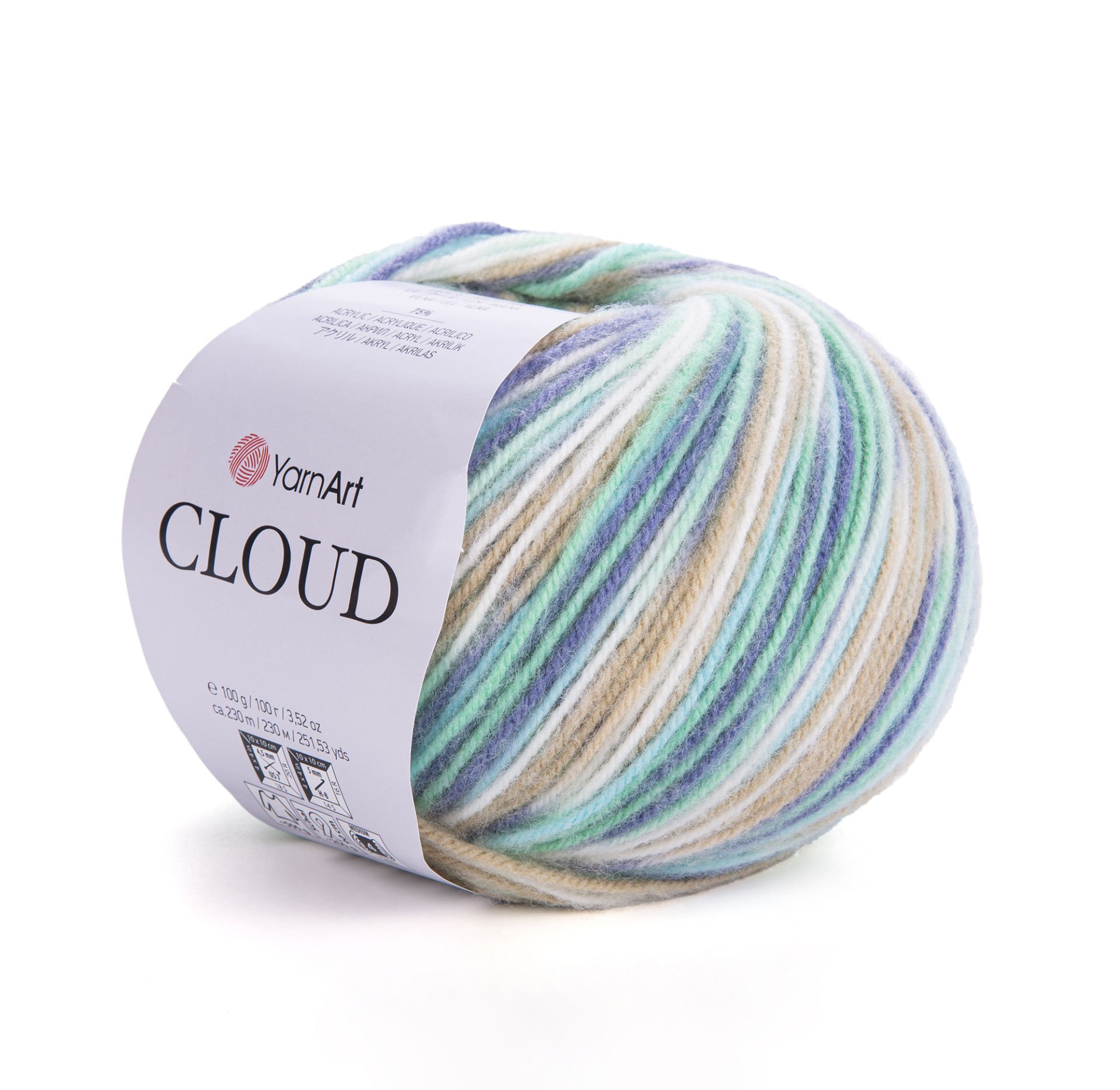 YARNART CLOUD - MULTICOLOR KNITTING YARN VARIEGATED - 5313