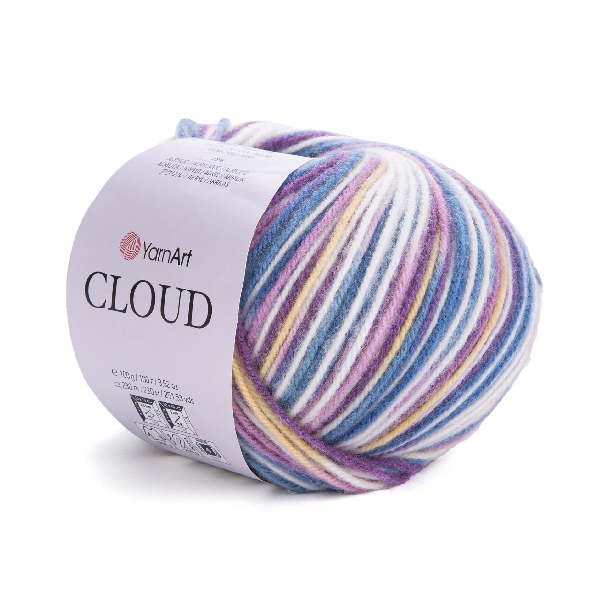 YARNART CLOUD - MULTICOLOR KNITTING YARN VARIEGATED - 5314