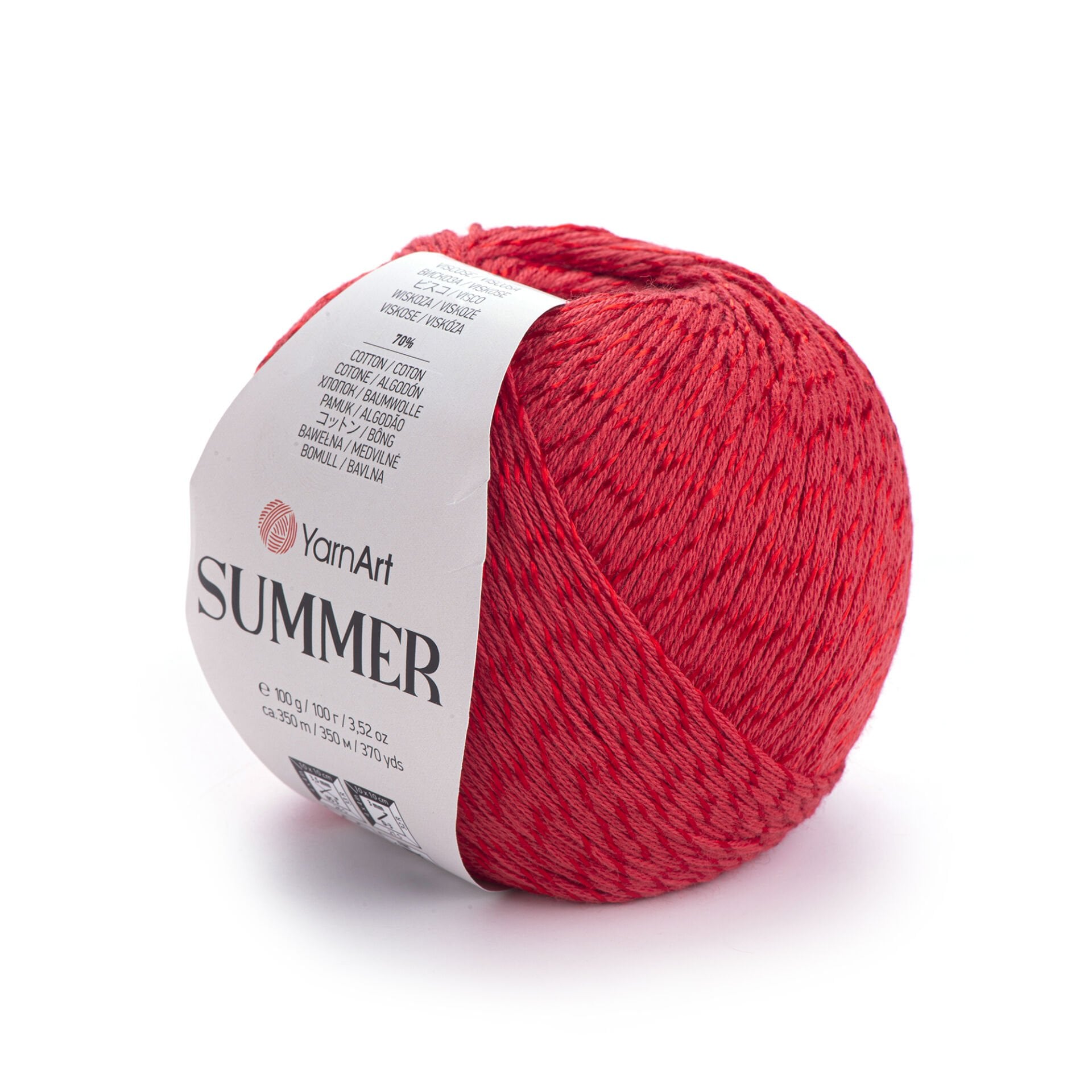 YARNART SUMMER - SPARKLY KNITTING YARN RED - 16