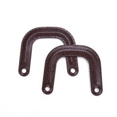 LEATHER LOOKING U MODEL BAG HANDLE 2 PCS BROWN